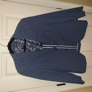 Nautica Navy Checkered Blazer